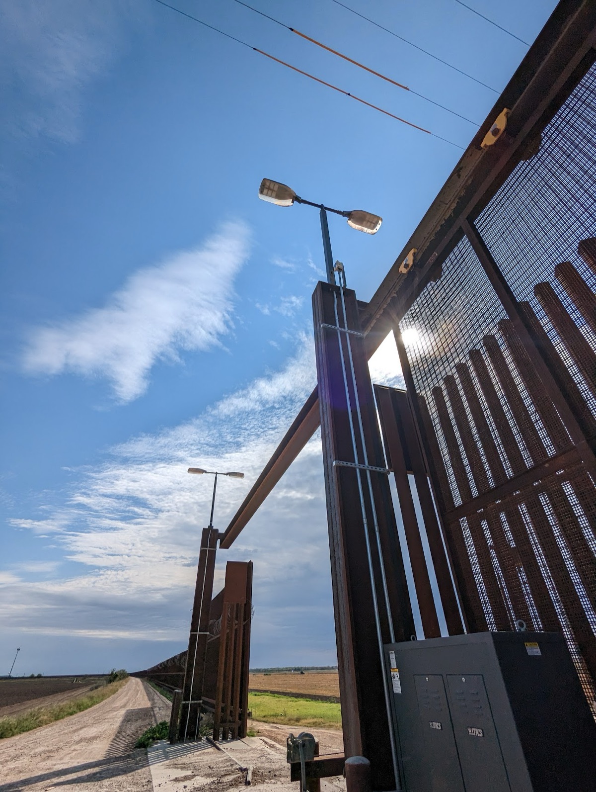 Border wall electrical infrastructure